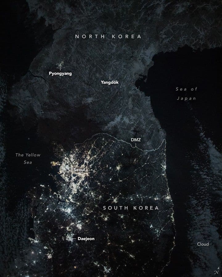 The Korean Peninsula at Night