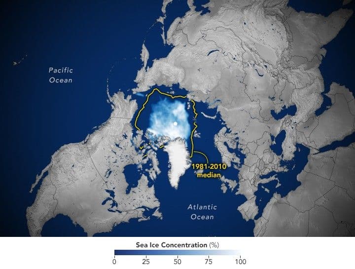 Arctic and Antarctic Sea Ice Approached Historic Lows