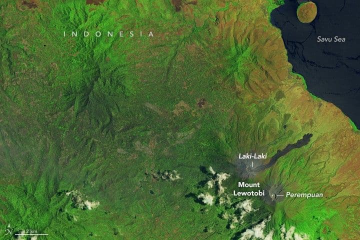 Mount Lewotobi Laki-Laki Spews Ash