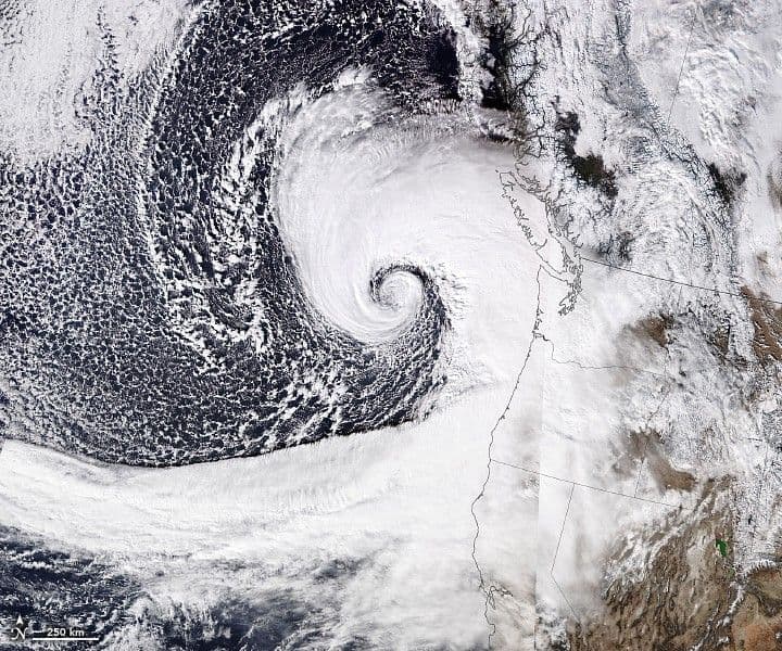 Extratropical Cyclone Whips Over the Pacific Northwest