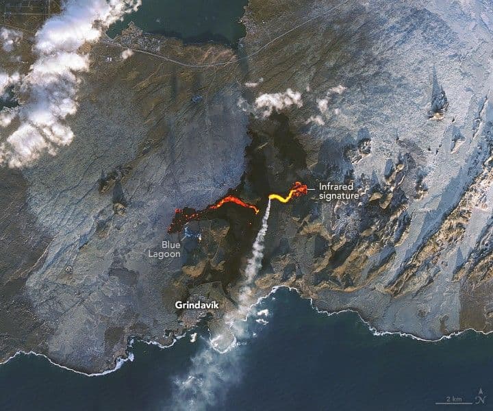 Lava Nears Iceland’s Blue Lagoon