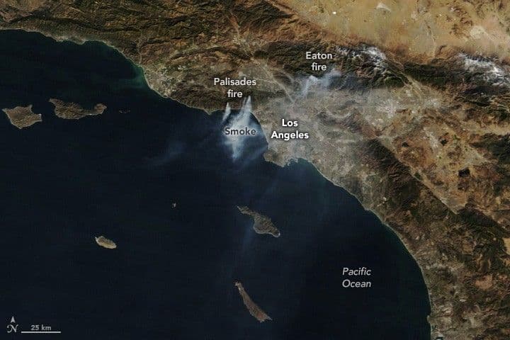 Smoke Streams from Palisades and Eaton Fires