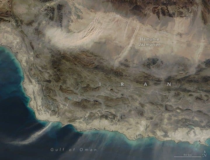 Desert Dust Streams from Iran