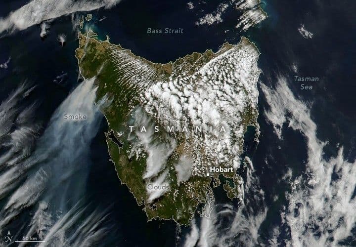 Smoke Billows From Bushfires in Tasmania