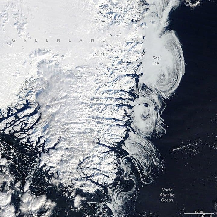 Whorls of White off Greenland