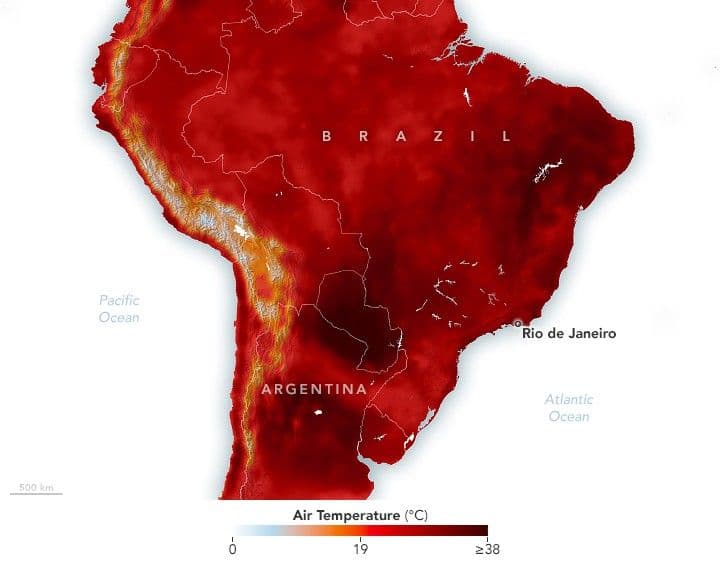 Summer Heat Wave in South America