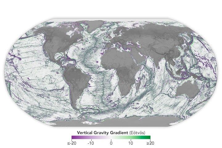 Seamounts and Abyssal Hills Mapped From Space
