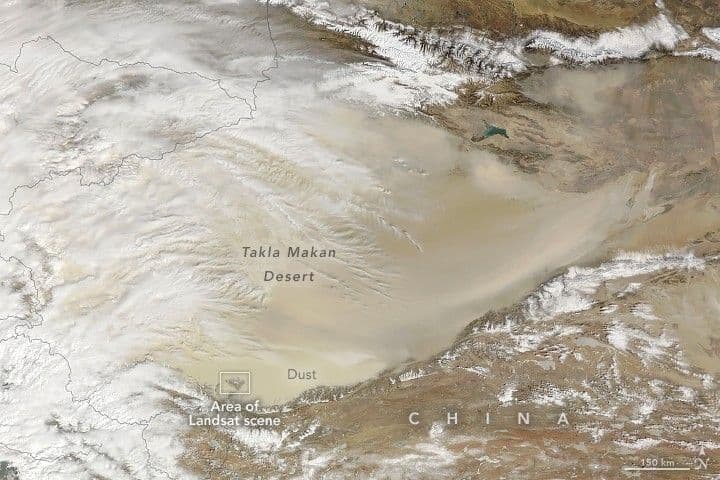 A Curtain of Dust Over the Tarim Basin