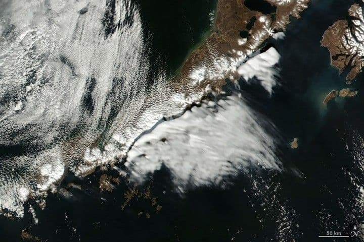Clouds Hover Over the Alaska Peninsula