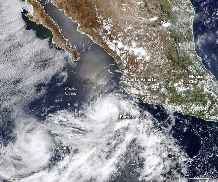 Storm Duo Churns Over the Pacific