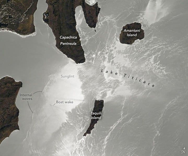 Lake Titicaca in Sunglint