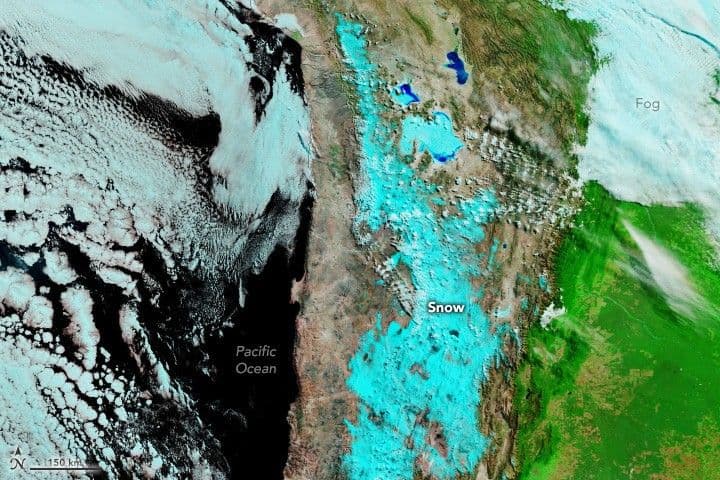 Rare Snowfall in the Atacama Desert