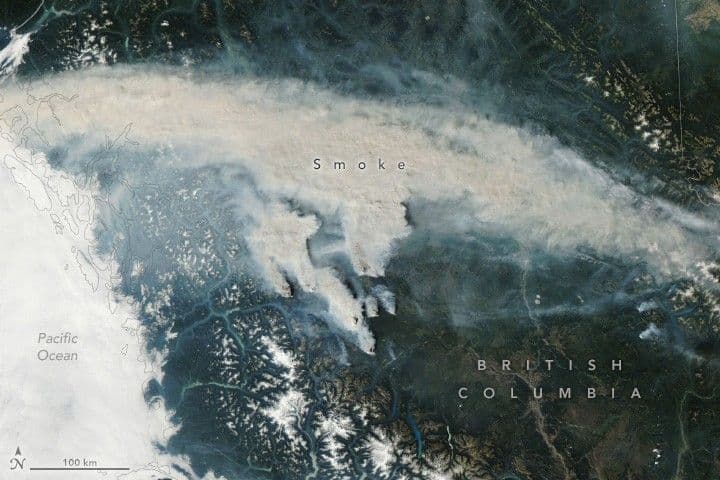 B.C. Wildfires Send Smoke Skyward