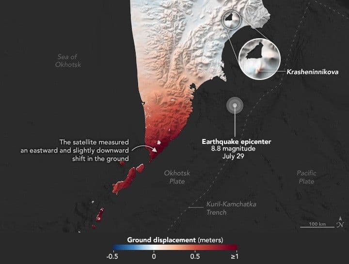 Mapping Kamchatka Earthquake Displacement