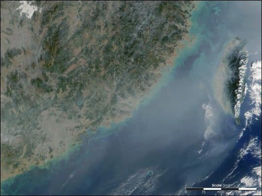 Smog Obscures Chinese Coast