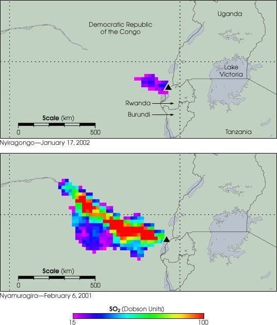 Sulfur Dioxide Emissions from Congo Volcanoes