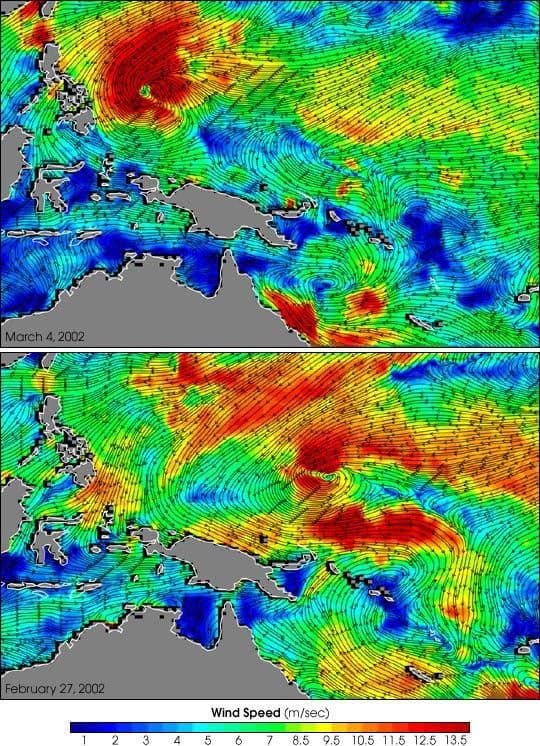 Twin Cyclones Result From Shift in the Trade Winds