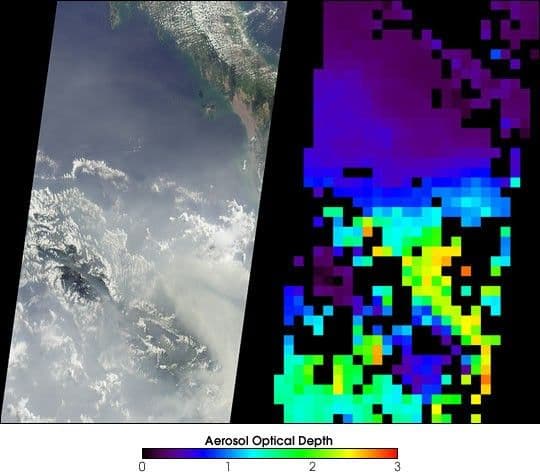 Smoke over Sumatra, Indonesia