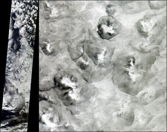 Closed Large Cell Clouds in the South Pacific