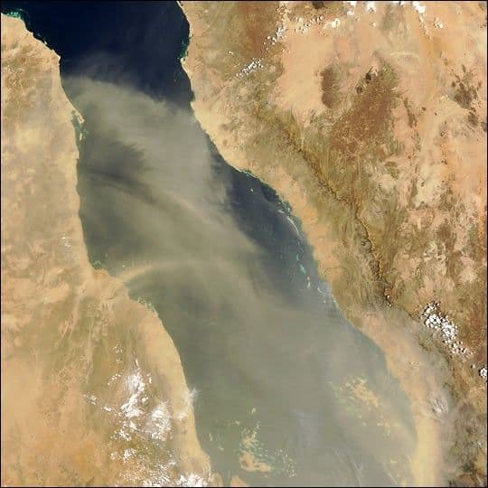 Dust Storm over the Red Sea