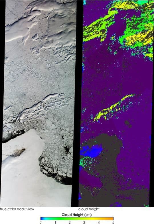 Distinguishing Clouds from Ice over the East Siberian Sea, Russia