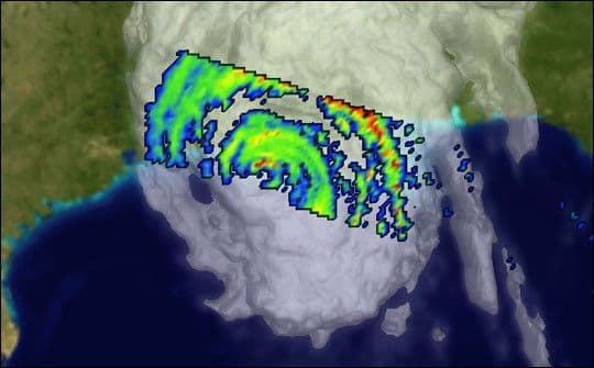 Rain Rates Inside Hurricane Lili