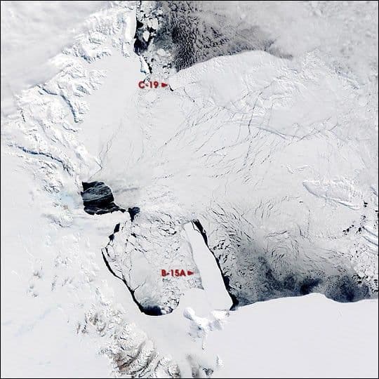 Giant Iceberg Drifts out to Sea