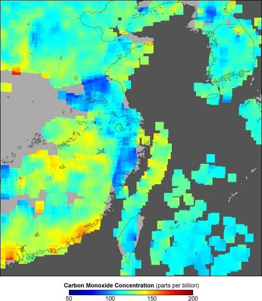 Carbon Monoxide over Eastern China
