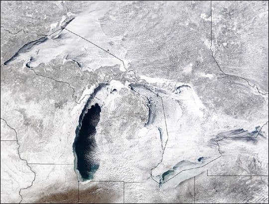 Ice Covers the Great Lakes