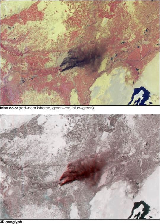 Oil Fire Plumes Over Baghdad