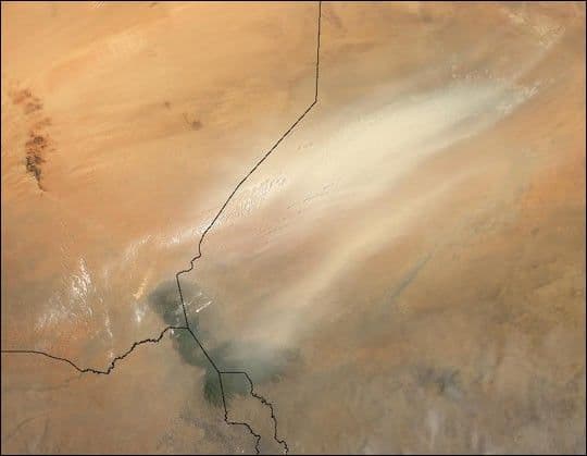 Dust Storm over Lake Chad