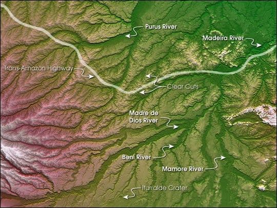 Topography of the Pando Province, Northern Bolivia