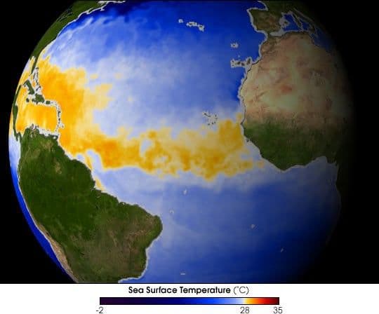 Sea Surface Temperatures in Hurricane Alley