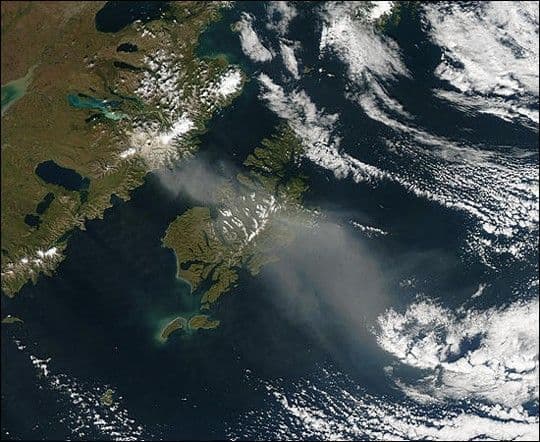 Volcanic Ash over Kodiak Island, Alaska