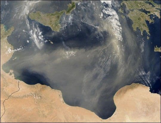 Dust Storm over the Mediterranean