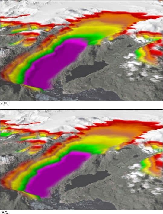 Recession of the Jorge Montt Glacier, Patagonia