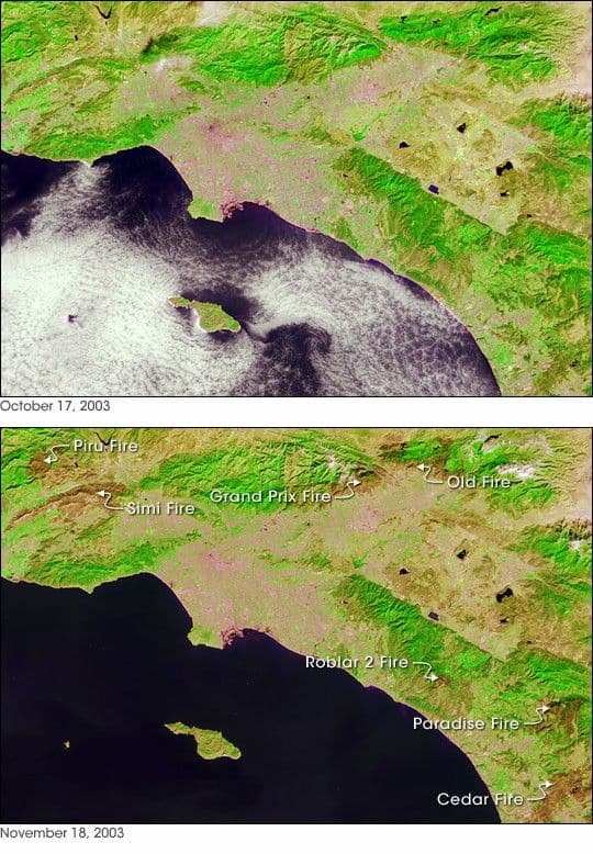 Burn Scars Across Southern California