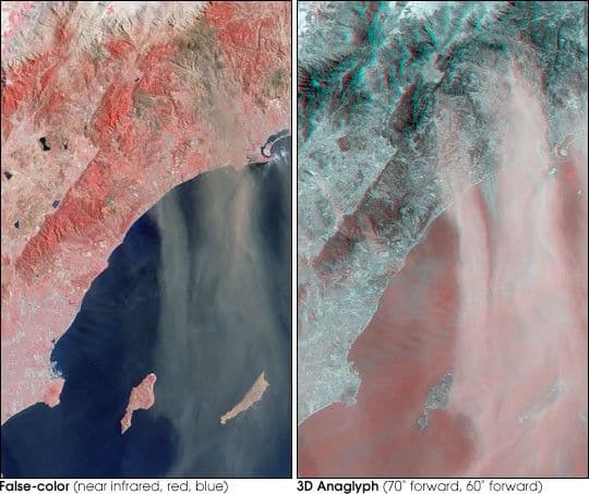 Airborne Dust and Ash over Southern California