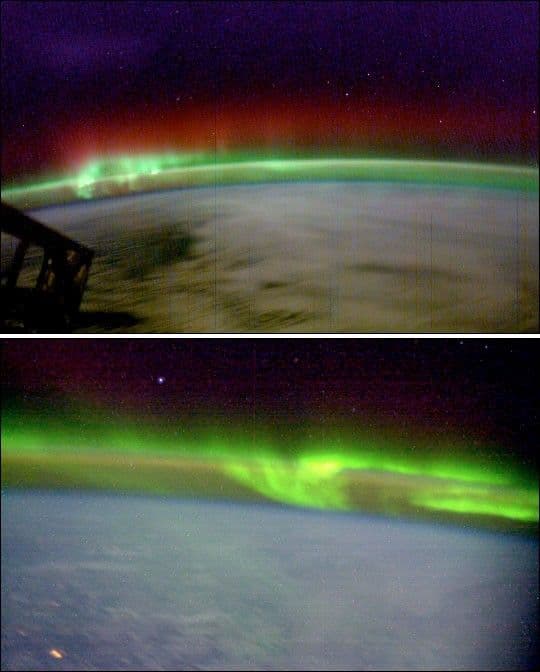 Photographs of Auroras from Space