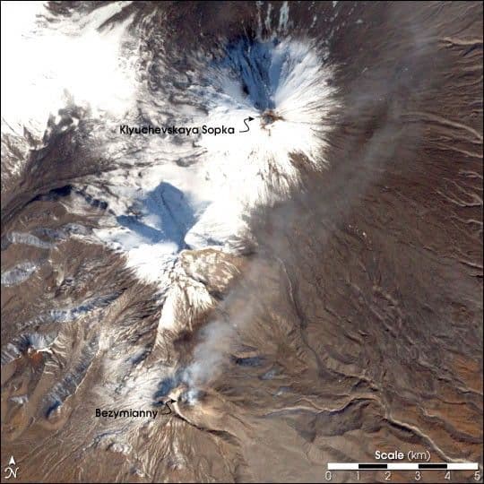 Crater of Bezymianny Volcano
