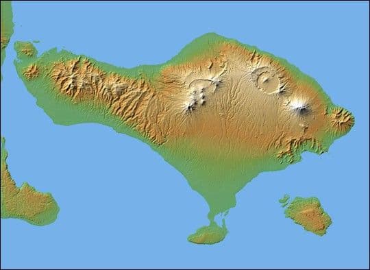 Topography of Bali