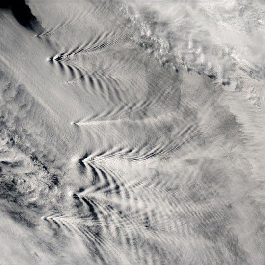 South Sandwich Island Cloud Wakes