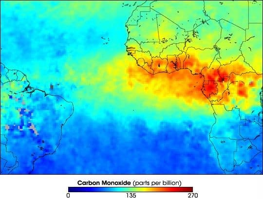 Pollution from Fires across Northwest Africa