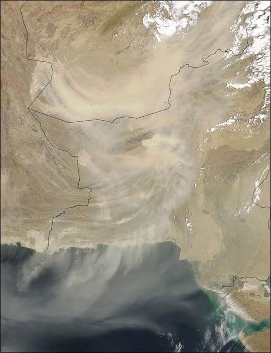 Dust Storm over Southern Asia