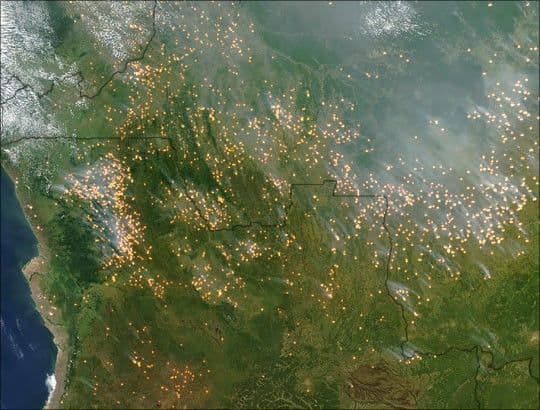 Fire Season Roars to Life in Central Africa