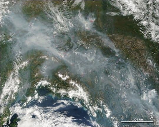 Forest Fires Affect Regional Air Quality