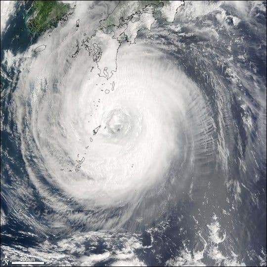 Typhoon Chaba Brushes Kyushu