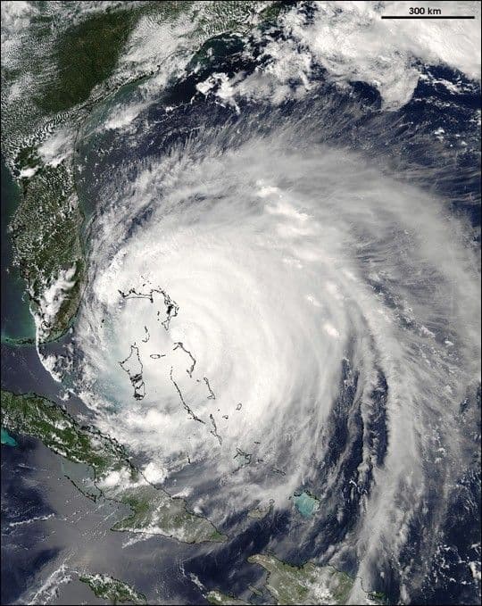 Hurricane Frances over the Bahamas