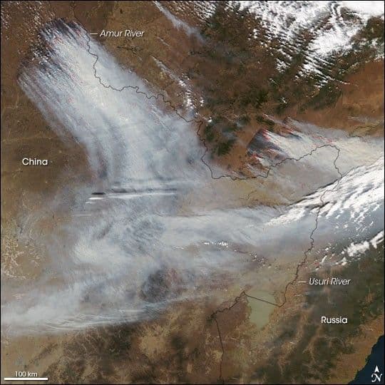 Fires in China and Far-Eastern Russia