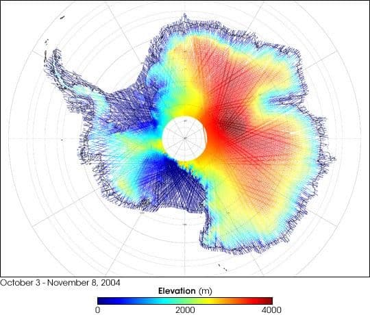 Antarctica’s Land and Ice Elevation